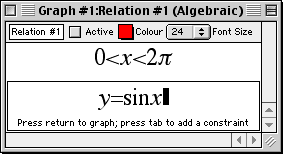 An algebraic window with two constraint fields