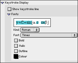 Algebraic Window Keystroke Display Preferences