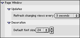 Page Window Preferences