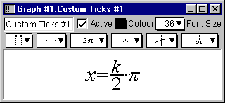 A custom ticks window displaying a simple specification