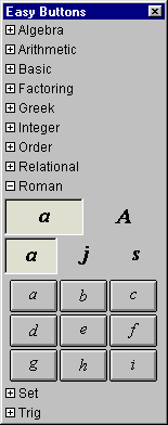 Roman Easy Buttons - Lowercase Characters Set a